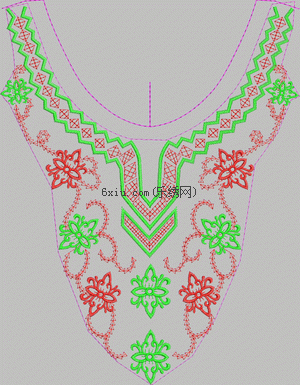 Triangular collar embroidery pattern album