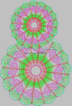 Abstract radial ring single needle embroidery pattern album