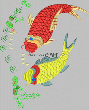 Koi fish embroidery pattern album