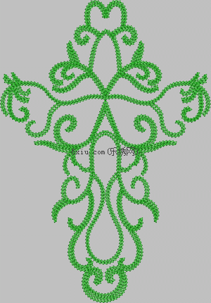 Abstract symmetrical curve of lock needle embroidery pattern album