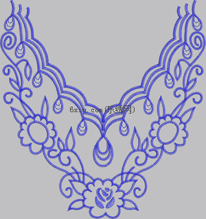 Droplets wrapped collar embroidery pattern album