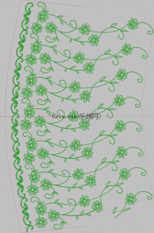Curved wavy bean sprouts hem skirt embroidery pattern album
