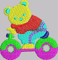 Cycling Bear embroidery pattern album