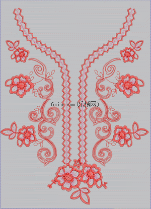 Diamond curve front collar embroidery pattern album