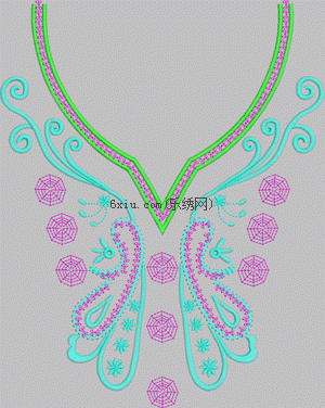 Spider web curve collar embroidery pattern album