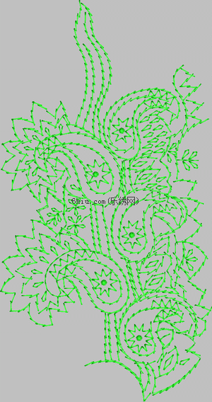 Rope-like needle-like melon-like leaves embroidery pattern album