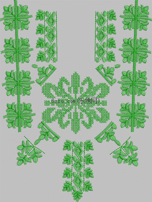 Abstract Pine Leaf Cross Embroidery embroidery pattern album