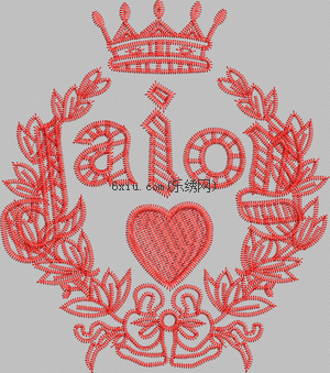 Crown Badge embroidery pattern album