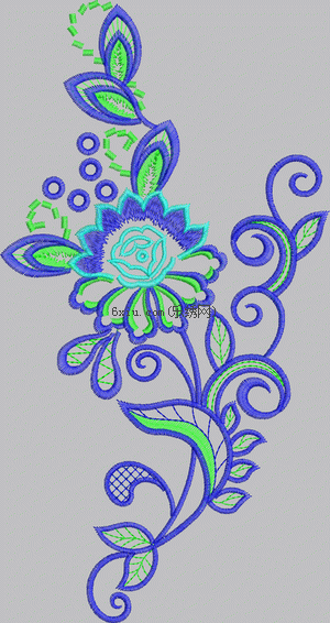 Curved needle-wrapped flower embroidery pattern album
