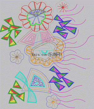 Abstract geometry embroidery pattern album