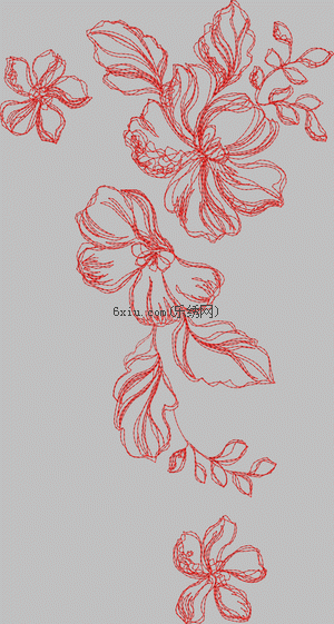 Single needle abstract flower embroidery pattern album