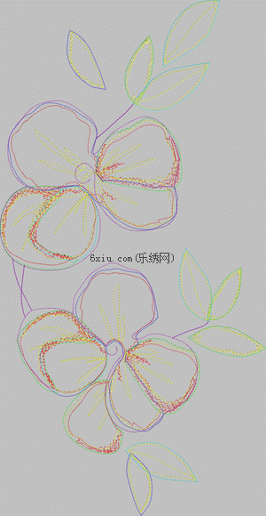 Single needle flower abstraction embroidery pattern album