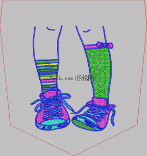 Back pocket for shoes and socks embroidery pattern album