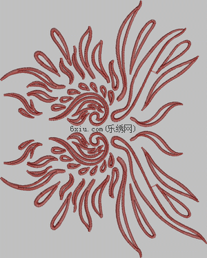 Abstract male curved wings embroidery pattern album