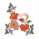 Traditional Peony Flowers embroidery pattern album
