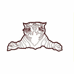 Tiger applique embroidery pattern album
