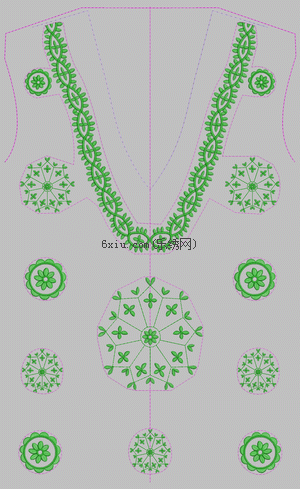 Collar geometry embroidery pattern album