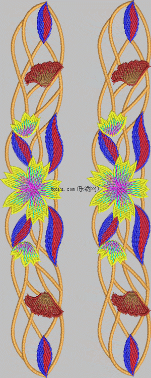 Striped flower embroidery pattern album