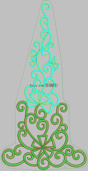 Triangular curve embroidery pattern album