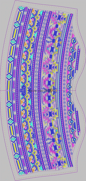 Complex National Skirt Geometry embroidery pattern album