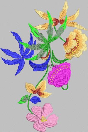 National Tang Dress Flowers embroidery pattern album