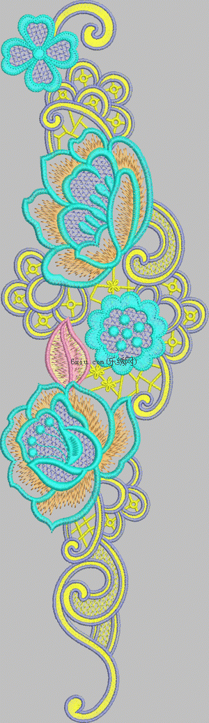 Water soluble flower embroidery pattern album