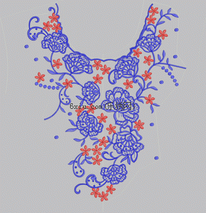 Classic flower collar embroidery pattern album