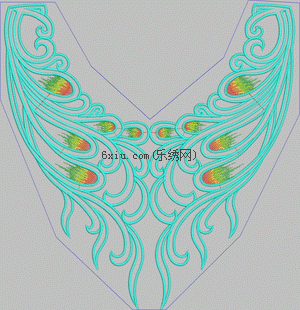 Symmetrical tail embroidery pattern album