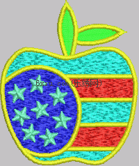 Flag apple embroidery pattern album