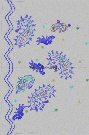 Abstract Droplet Skirt embroidery pattern album