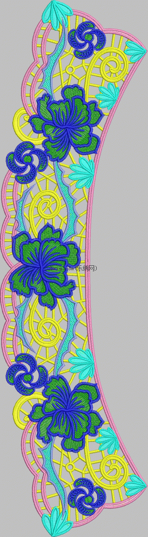Water-soluble false collar embroidery pattern album