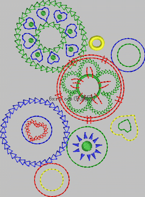 Geometric circles embroidery pattern album