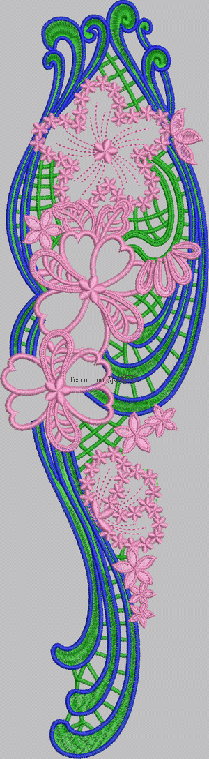 Netting pendant flower embroidery pattern album