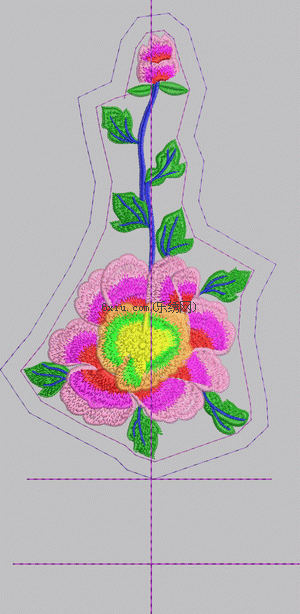 Subshrubby peony flower embroidery pattern album