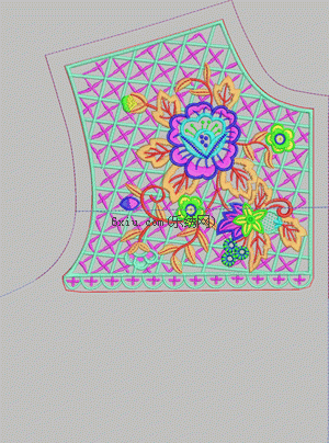 Shoulder flower embroidery pattern album