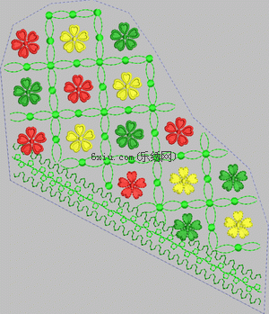 Shoulder grid flower embroidery pattern album