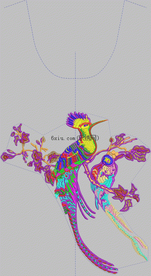 Auspicious Bird Tree Head embroidery pattern album