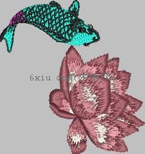 Pretty flower lotus carp embroidery pattern album