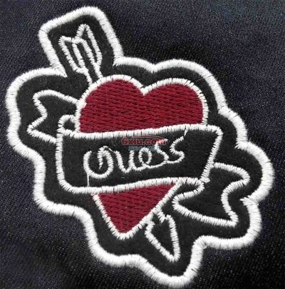 Heart-shaped emblem GUESS embroidery pattern album