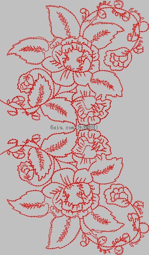 Line Flower embroidery pattern album