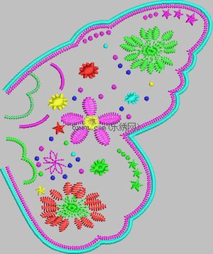 Synthetic flowers embroidery pattern album