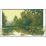 Cross-stitch craftsmanship of rivers between lakes and forests embroidery pattern album
