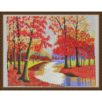 Tree, gold full of red maple full embroidery craft boutique embroidery pattern album