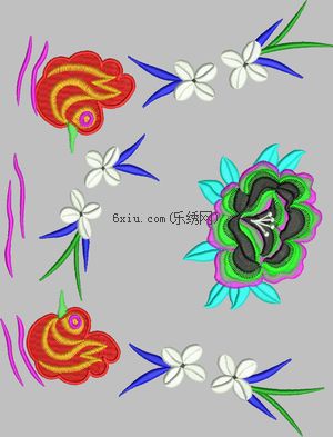 Simple Flower Mandarin Duck embroidery pattern album
