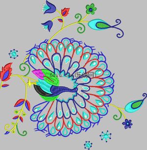 Peacock flaunting its tail embroidery pattern album