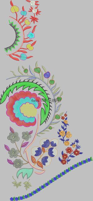 Flowers on sleeves embroidery pattern album