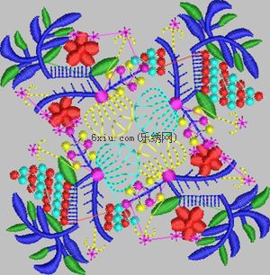 Abstract leaves embroidery pattern album