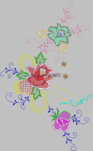 Flower basket embroidery pattern album