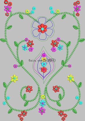 Symmetrical line embroidery pattern album
