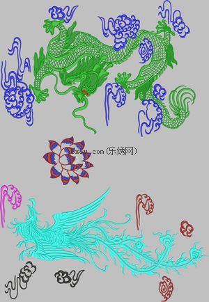 Dragon Phoenix embroidery pattern album
